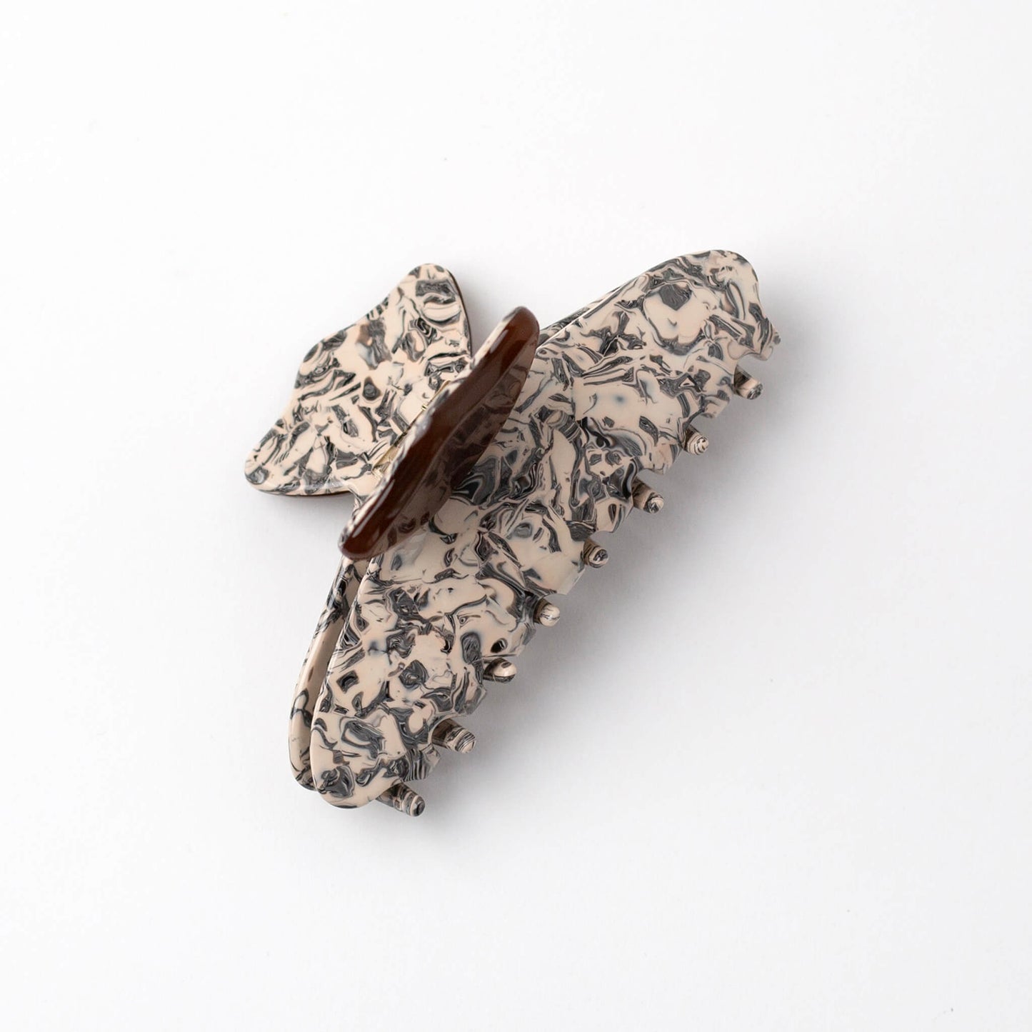 THOC Gigi Claw Clip in Toasted Bean colour on its side on a white background