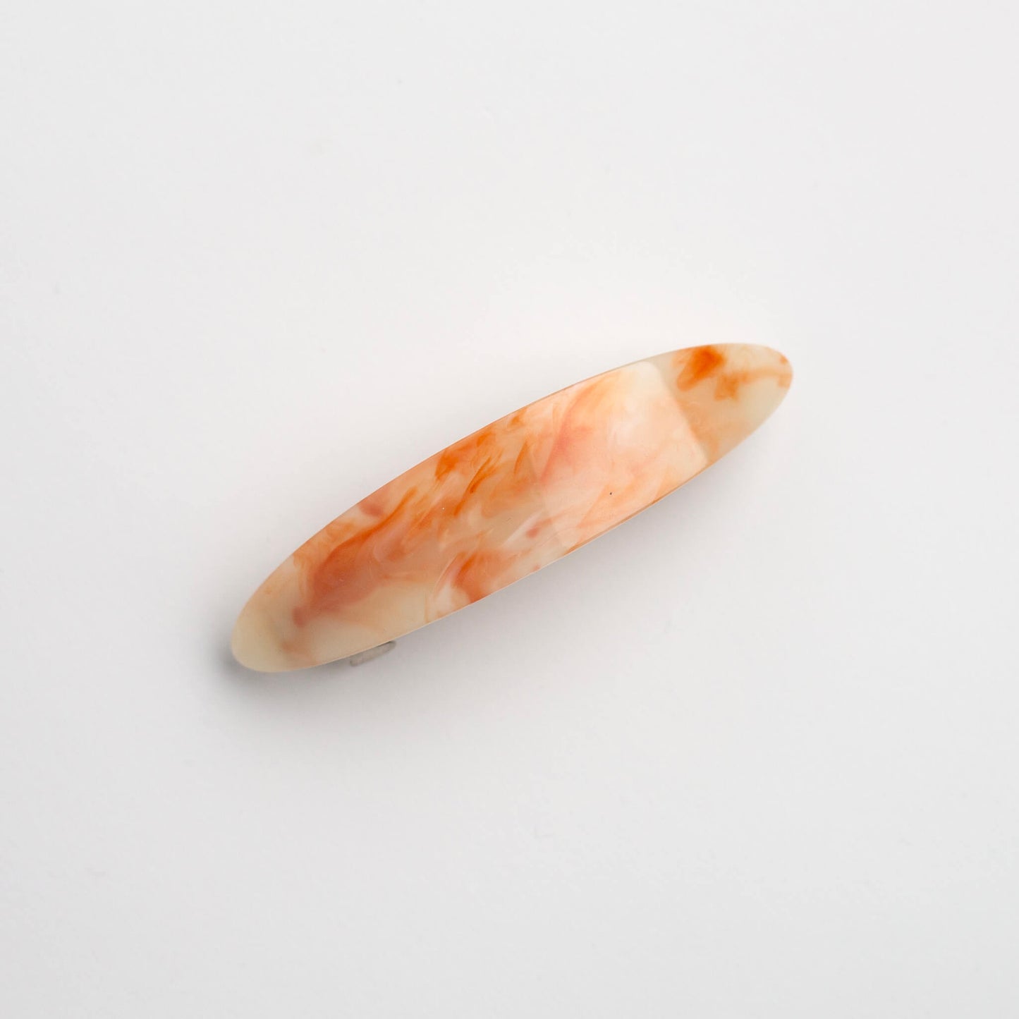 THOC Juno Barrette Hair Clip Slim Orange Sorbet clip on a white background