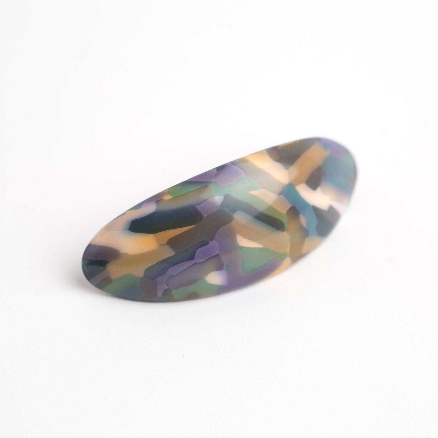 THOC Juno Barrette Hair Clip Lavender Twist on a white background