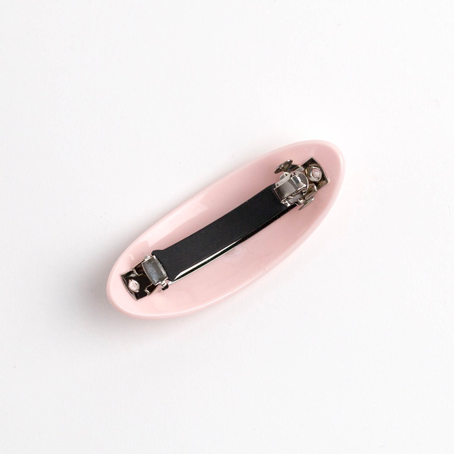 THOC Juno Barrette Hair Clip Paloma Pink with clip side up on a white background