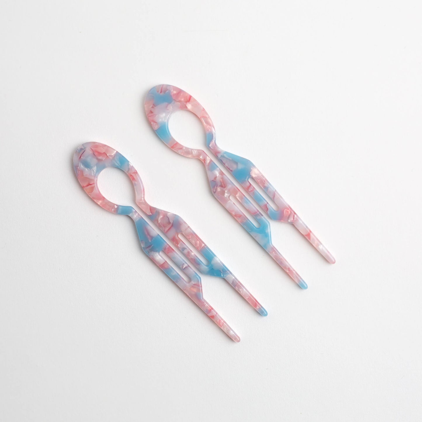 Two THOC Camille Hair Pin Candy Floss on white background